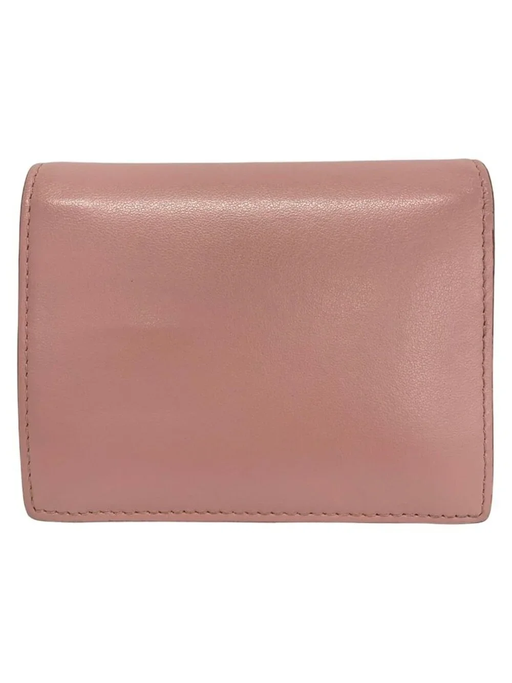 Miu Miu Bifold Wallet Pink Ribbon Leather